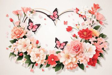 Beautiful Valentine's Day flower illustration floral illustration
