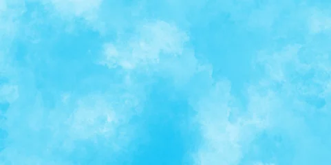 Foto op Canvas Brush paint blue paper textured canvas element with clouds, blue sky with clouds background, painted white clouds with pastel blue sky, abstract watercolor background illustration. © MUHAMMAD TALHA