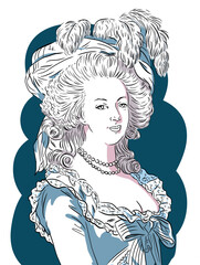 Marie Antoinette of Autria 1755-1793, queen of France, based on Elisabeth Vigée Le Brun's painting, 1783	