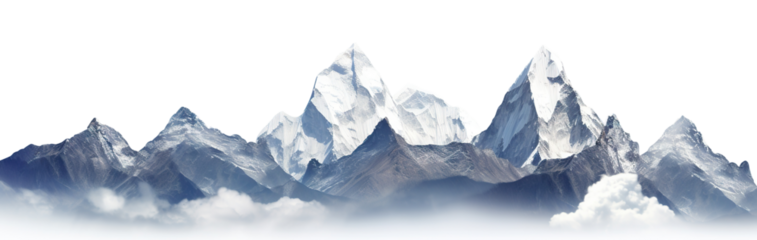 Picturesque landscape with majestic mountain peaks, cut out