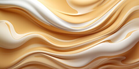 Obraz premium a shiny, wavy beige liquid 