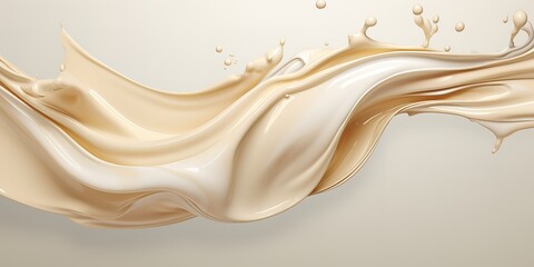 a shiny, wavy beige liquid

