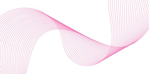 Abstract background with waves for banner. Medium banner size. Vector background with lines. Element for design isolated on white. Pink color. Beauty, girls. Valentine's Day