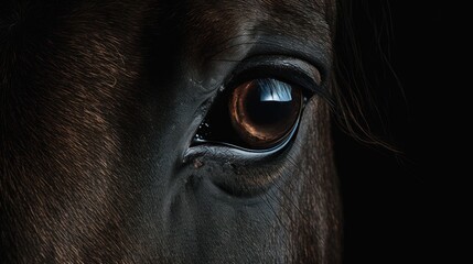  a close up of a horse's eye with a horse's eyeball in the center of the horse's eye. - obrazy, fototapety, plakaty