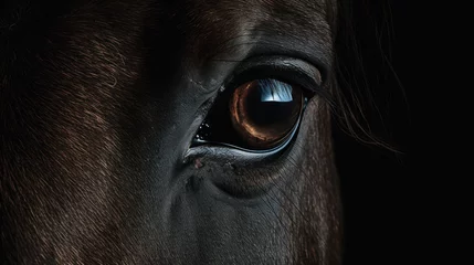 Fototapeten  a close up of a horse's eye with a horse's eyeball in the center of the horse's eye. © Olga