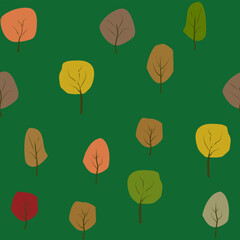 Autumn tree seamless pattern