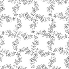 Leaf diagonal on white seamless pattern.