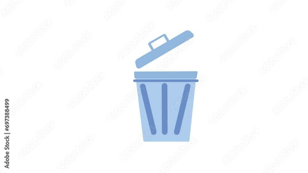 Poster trash bin icon, garbage bin sign. ecology and pollution concept icon animation. simple design animat