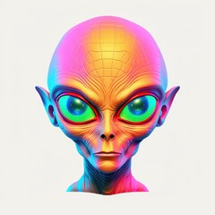 Obraz premium Colourful psychedelic portrait of an alien. Illustration design.