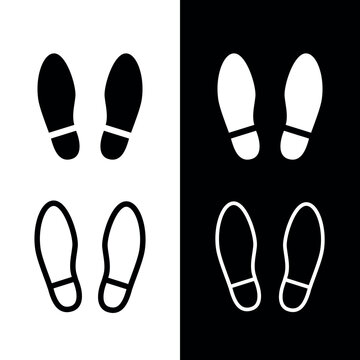 Human footprint icon. Footprints of a man in shoes. The footprints of a person who has passed by.