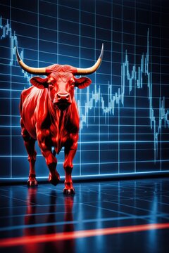 A bullish trend in stock trading. The concept of stock trading