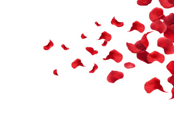 rose petals flying isolated on transparent background - obrazy, fototapety, plakaty