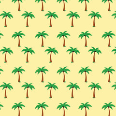Vector palm trees seamless vector pattern with transparent background