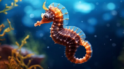 The hippocampus is a part of seahorses. - obrazy, fototapety, plakaty
