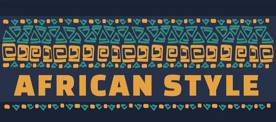 African style pattern background. Modern interpretation of traditional ethnic. Vector flat illustration