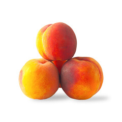 Peach isolated on a white background. Peach isolate.