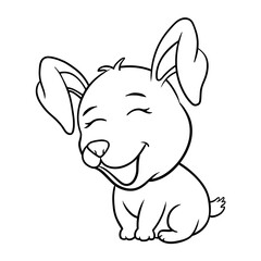 Cute animal illustration on isolated white background, cool for stickers, logos, t-shirts, coloring books, etc.	