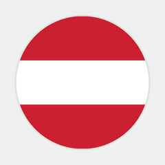 Austria flag vector icon design. Austria circle flag. Round of Austria flag.