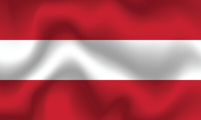 Flat Illustration of Austria flag. The national flag of Austria. Austria Wave flag.