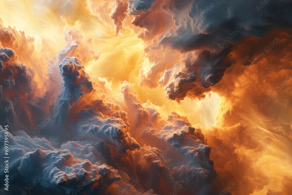 Aufkleber Clouds in the sky. Can be used as a background or for weather-related concepts