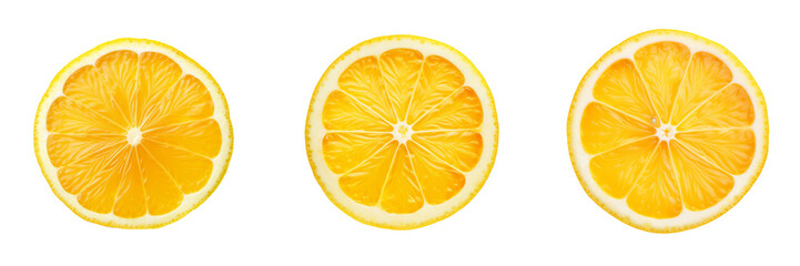 Set of yellow lemon citrus fruit stand isolated on white or transparent background - obrazy, fototapety, plakaty