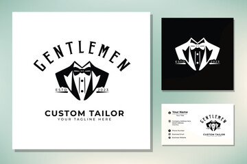 Bow Tie Bowtie Tuxedo Suit Gentleman Fashion Tailor Clothes Vintage Classic Logo design - obrazy, fototapety, plakaty