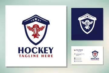 American Ice Hockey Shield Emblem Badge Club logo design inspiration