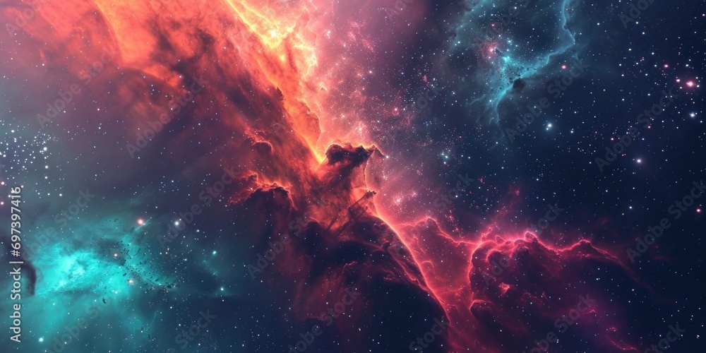 Aufkleber a stunning image capturing the beauty of space with stars and nebulas. perfect for science and astro