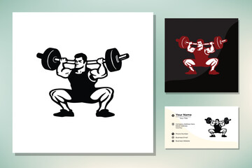 Initial Letter SH HS with Barbell Dumbbell for Crossfit Gym, Weight Lifting Bodybuilder logo design