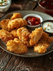 Chicken Nuggets with Dipping Sauces