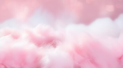 Pink fluffy clouds like cotton candy floss