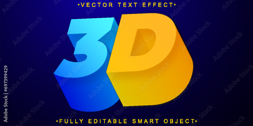 Poster 3D Vector Fully Editable Smart Object Text Effect