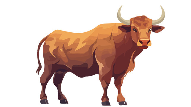 Cartoon bull. Vector illustration isolated on white background