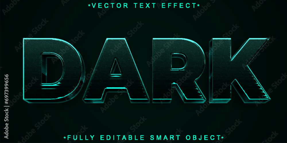 Poster futuristic dark vector fully editable smart object text effect