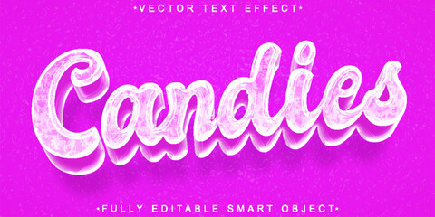 Pink Cute Sweet Candies Vector Fully Editable Smart Object Text Effect