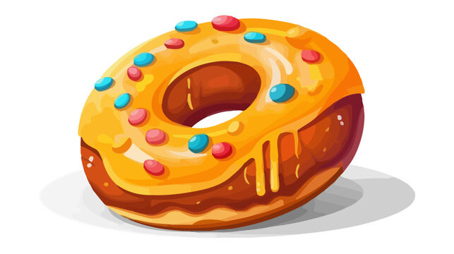 Donut isolated on a white background. Vector illustration
