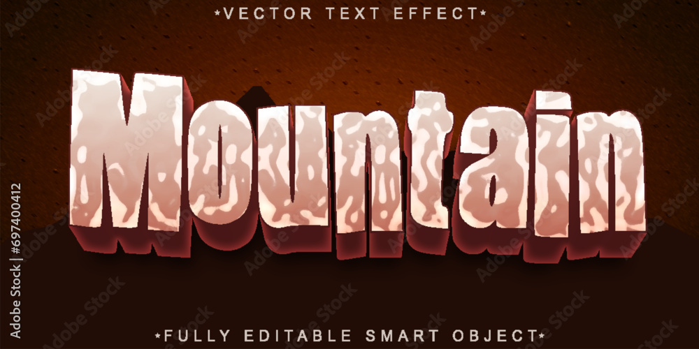Poster Cartoon Mountain Vector Fully Editable Smart Object Text Effect