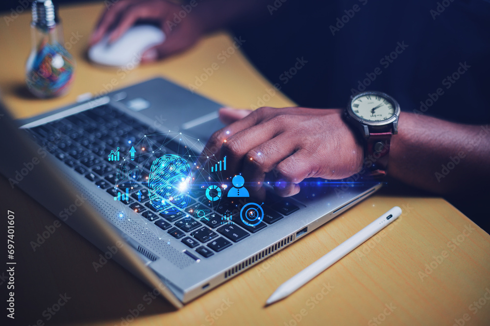 Poster high technology security protection concept. two-step verification, login, encrypted account identit