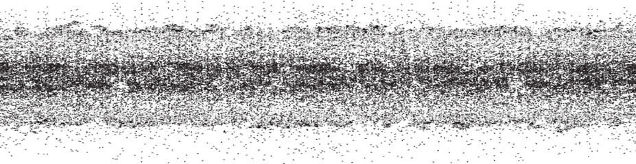 Sprayed black line .Graffiti art design . Noise dispersion logo . Spray effect .Grunge, grainy, gritty texture . Distressed element .vector . Straight line with shadow effect