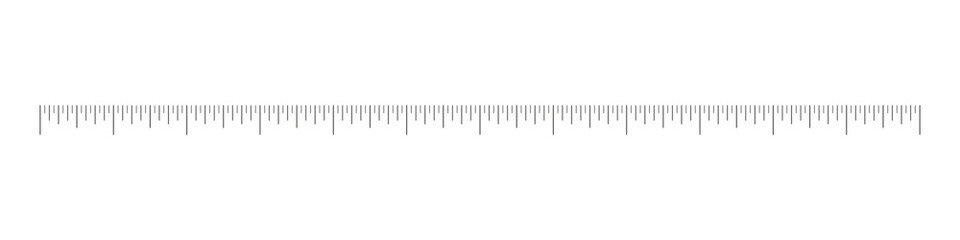 Measuring chart with 12 inches. Simple ruler scale. Sewing tool. Length measurement math, distance, height. Vector graphic illustration. Eps.