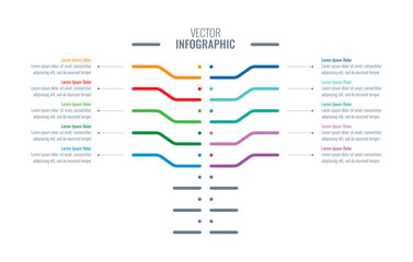 ten steps infographic template. business, industry, annual report, education, magazine, internet infographic template. colorful lines infographic template