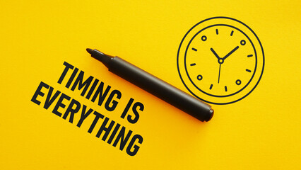 Timing is Everything is shown using the text and picture of clock - obrazy, fototapety, plakaty