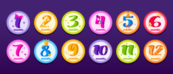 Monthly numbers cards for newborn

