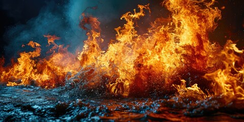 Realistic Bonfire Flame - Mesmerizing Depiction of Burning Fire