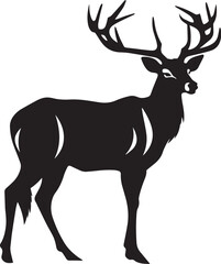 Deer silhouette vector illustration. Deer silhouette, Icon and Sign.