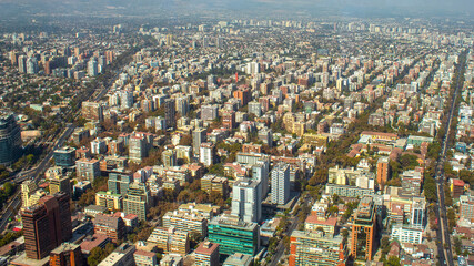 vista aérea dos prédios  de Santiago do Chile 