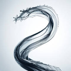 Water Curved Wave on White background. ai generative
