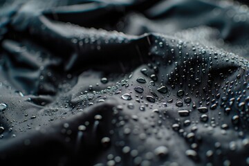 Close-Up Nylon Ripstop Waterproof Fabric Texture for Rain Jacket Detail
