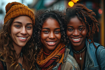 Friend group selfie together, picture of group friend