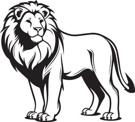 Lively Lion silhouette vector illustration. Lively Lion silhouette, Icon and Sign.